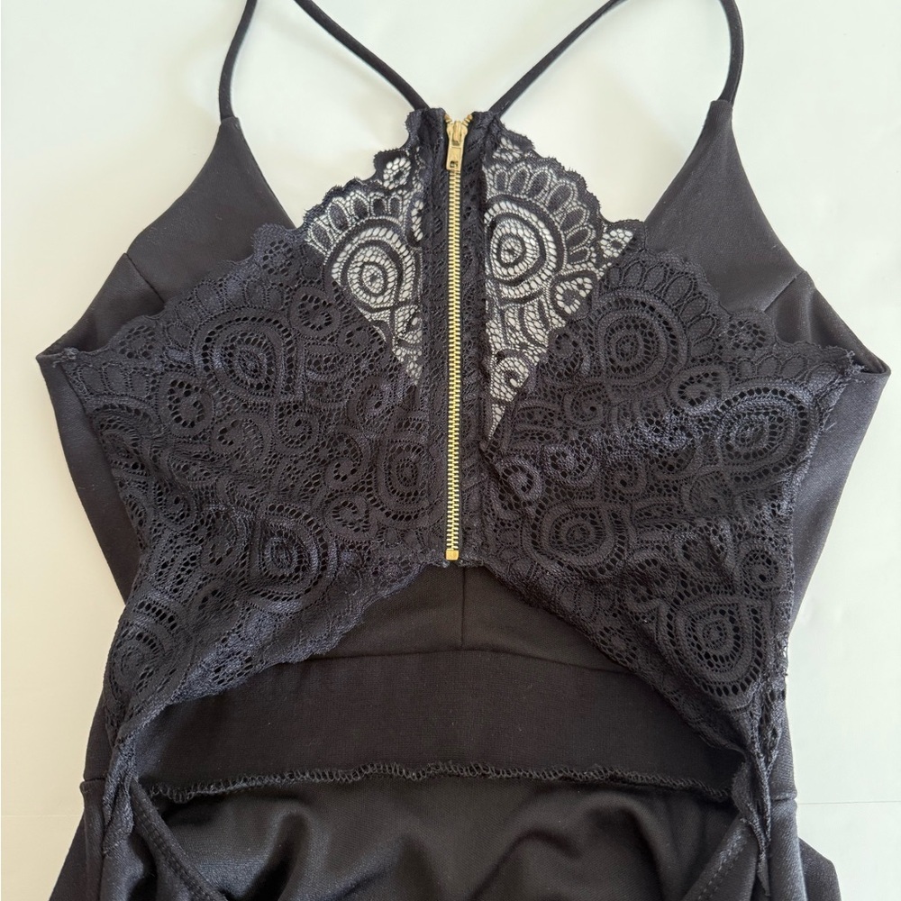 Windsor Holiday Black Lace Zip Back Spaghetti Strap Dress NWT - Picture 11 of 11